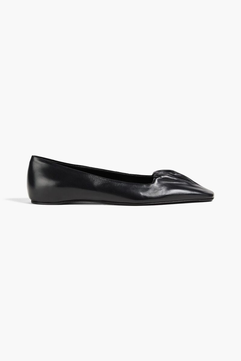 Totême - Gathered leather ballet flats - Black - EU 37