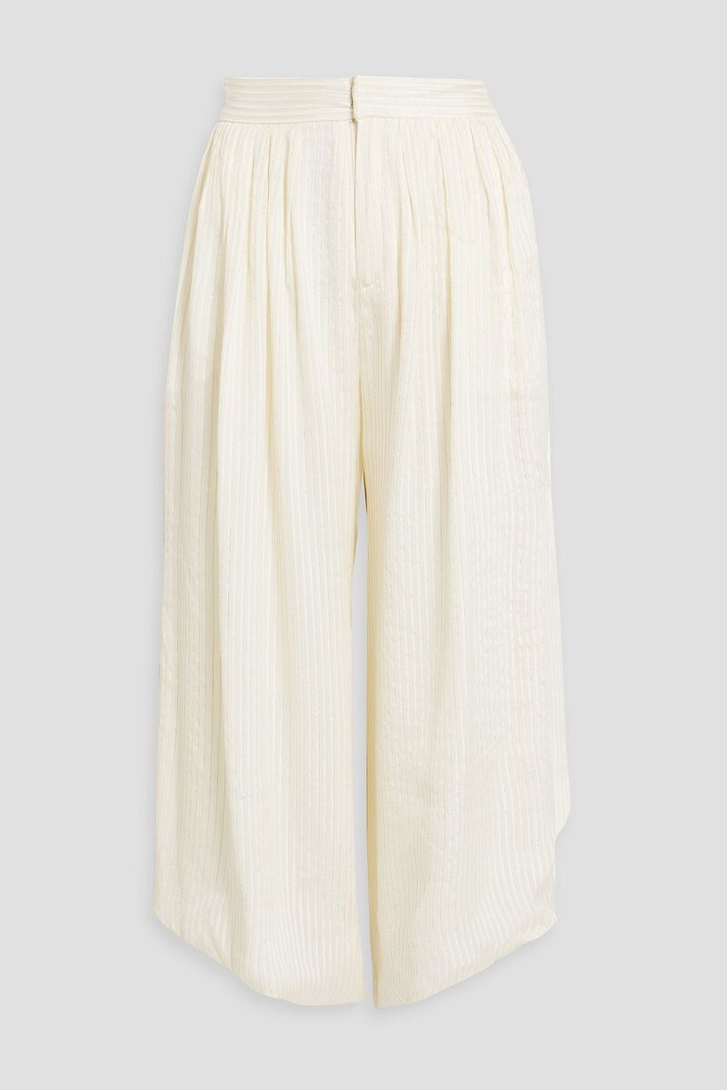 Etro - Metallic silk-blend jacquard culottes - White - IT 46