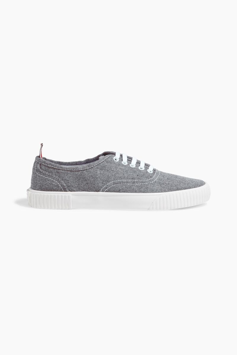 Thom Browne - Heritage boiled wool sneakers - Gray - US 7