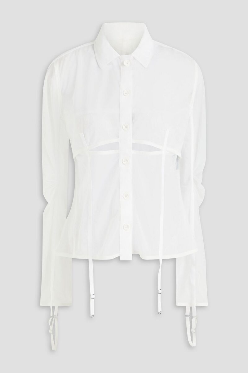 JACQUEMUS - Vela cutout mesh shirt - White - FR 34