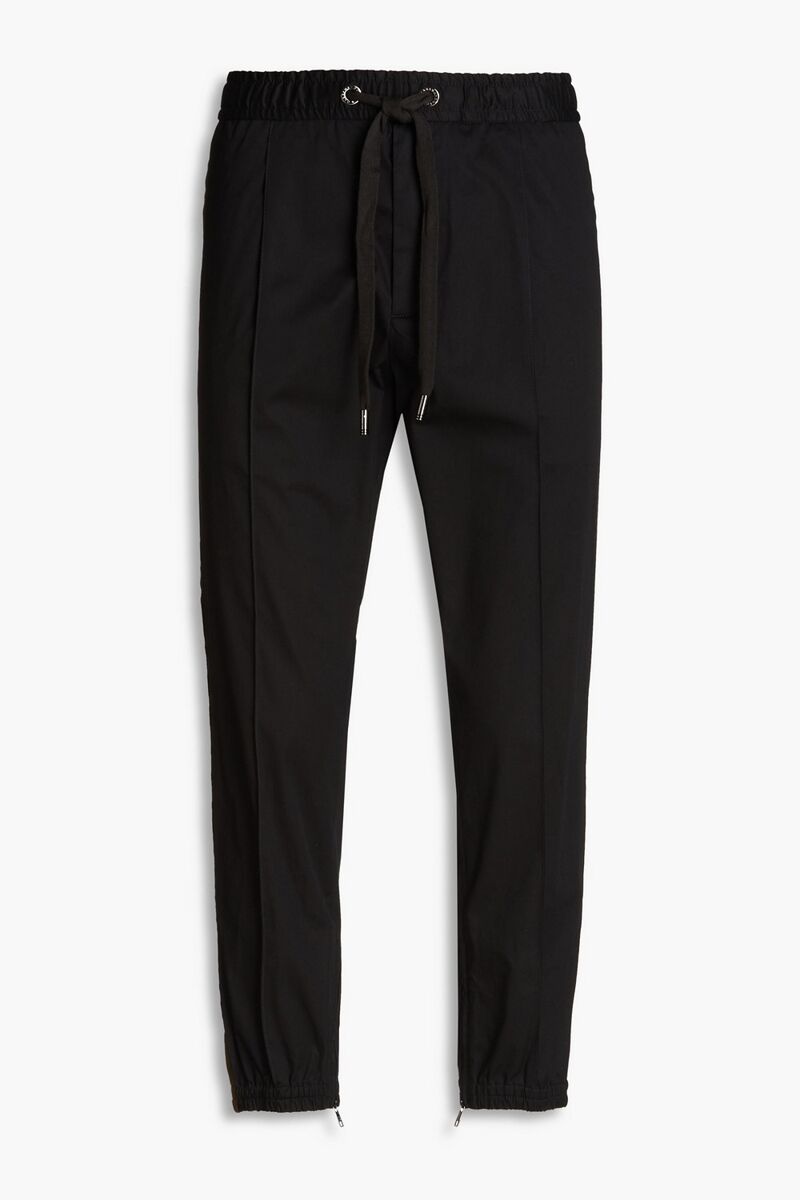 Dolce&Gabbana - Logo-appliquéd stretch-cotton twill track pants - Black - IT 50