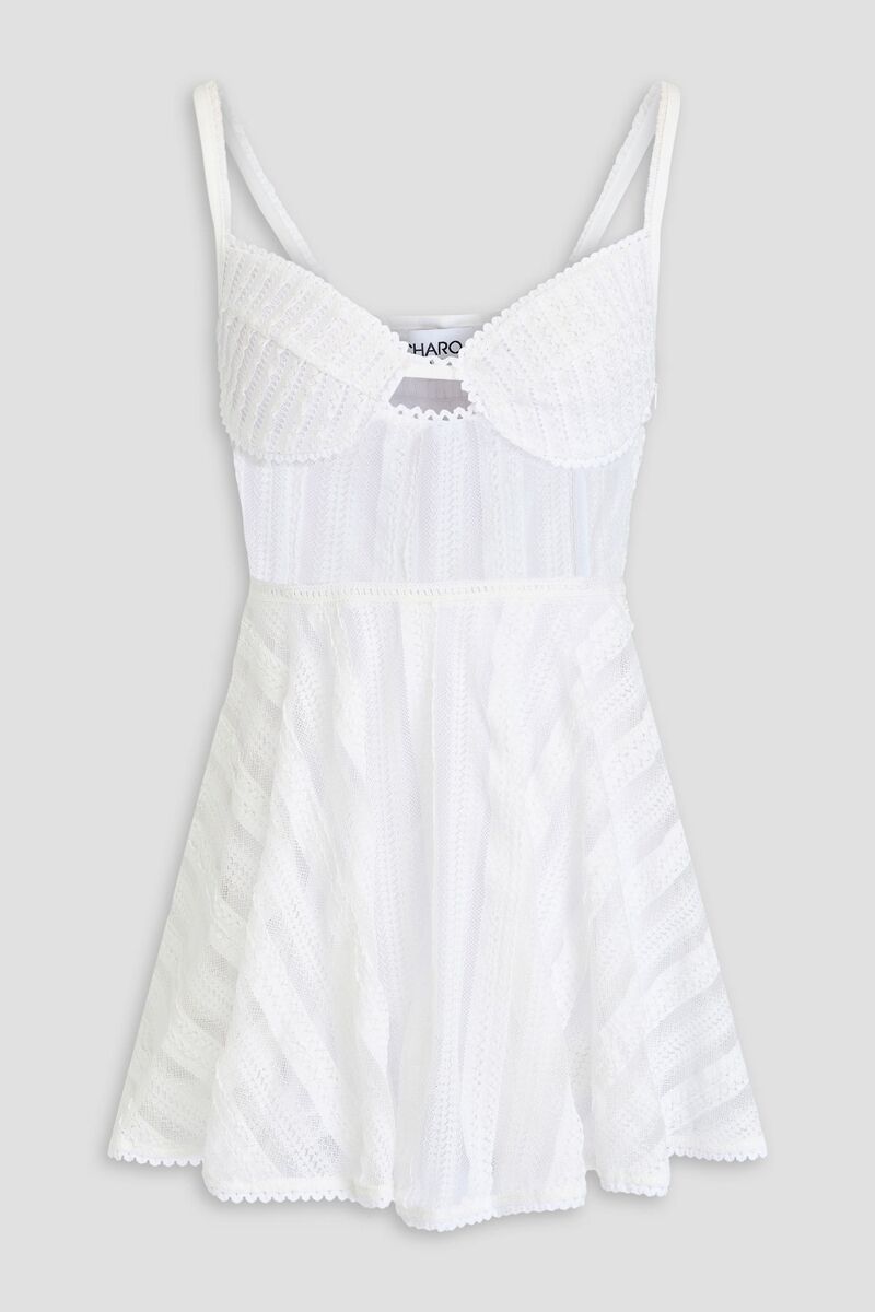 Charo Ruiz Ibiza - Limmey cutout stretch-lace mini dress - White - L