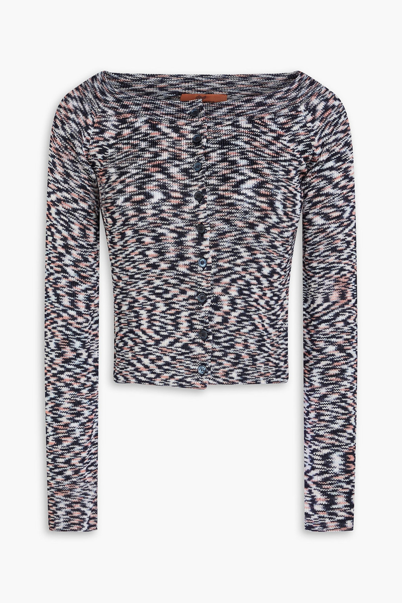 missoni - cropped space-dyed knitted cardigan - blue - it 38