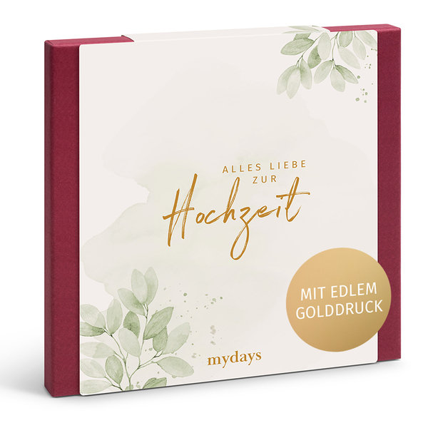 Flexibles Geschenk Zur Hochzeit, mydays Erlebnisgutschein, als PDF ausdruckbar oder Versand mit Geschenkverpackung
