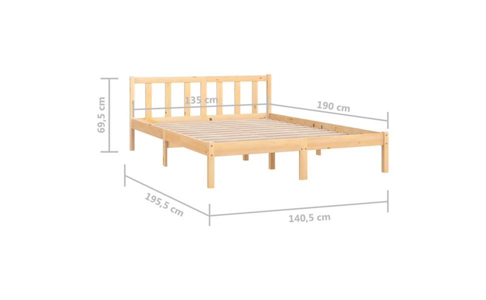 Wooden Bed Frame Single Double Queen King Size Mattress Base Bedroom vidaXL - Picture 17 of 31