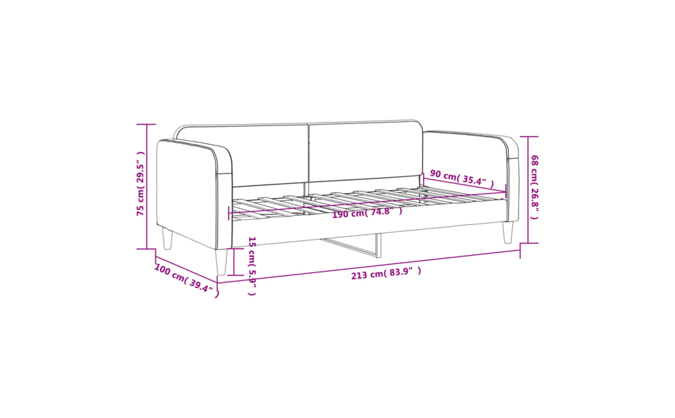 Day Bed 2-in-1 Sofa Bed Living Room Single Sleeper Sofa Couch Fabric vidaXL - Picture 5 of 9