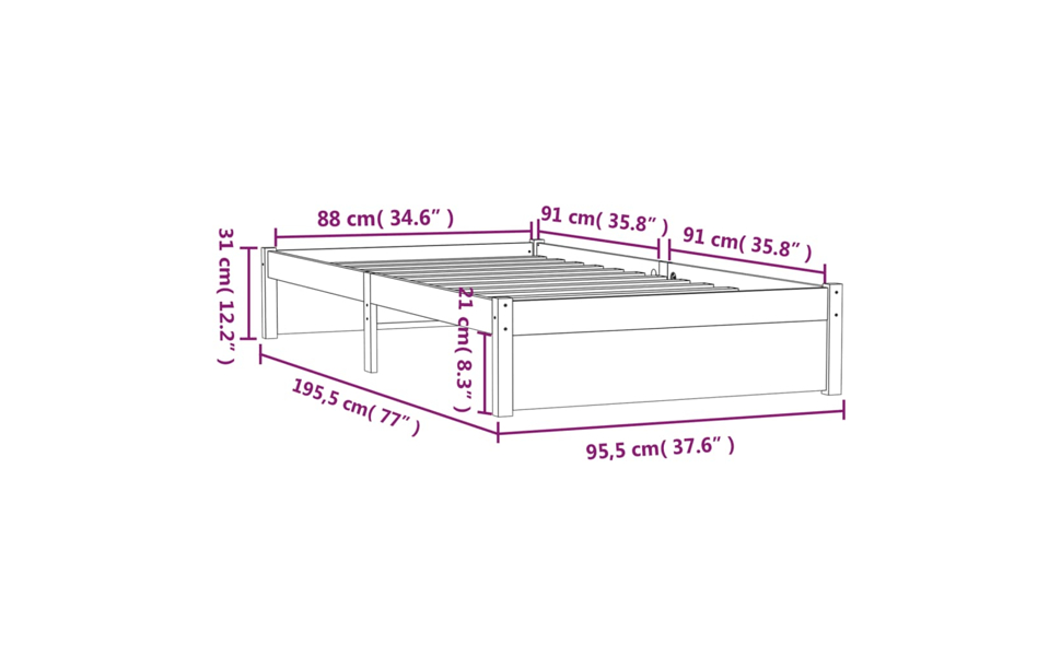 Wooden Bed Frame Single Double Queen King Size Mattress Base Bedroom vidaXL - Picture 6 of 15
