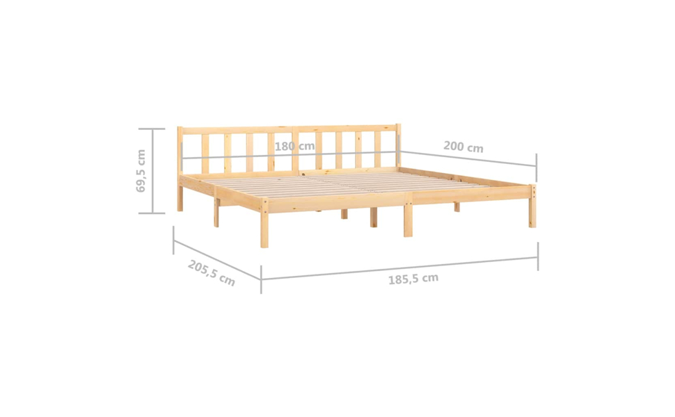 Wooden Bed Frame Single Double Queen King Size Mattress Base Bedroom vidaXL - Picture 29 of 31