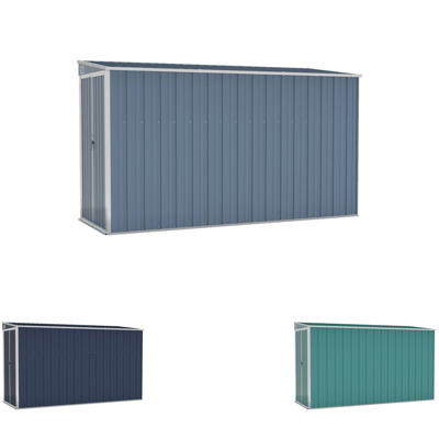 Wall-mounted Garden Shed Tool Storage House Backyard Galvanised Steel vidaXL - Picture 4 of 60