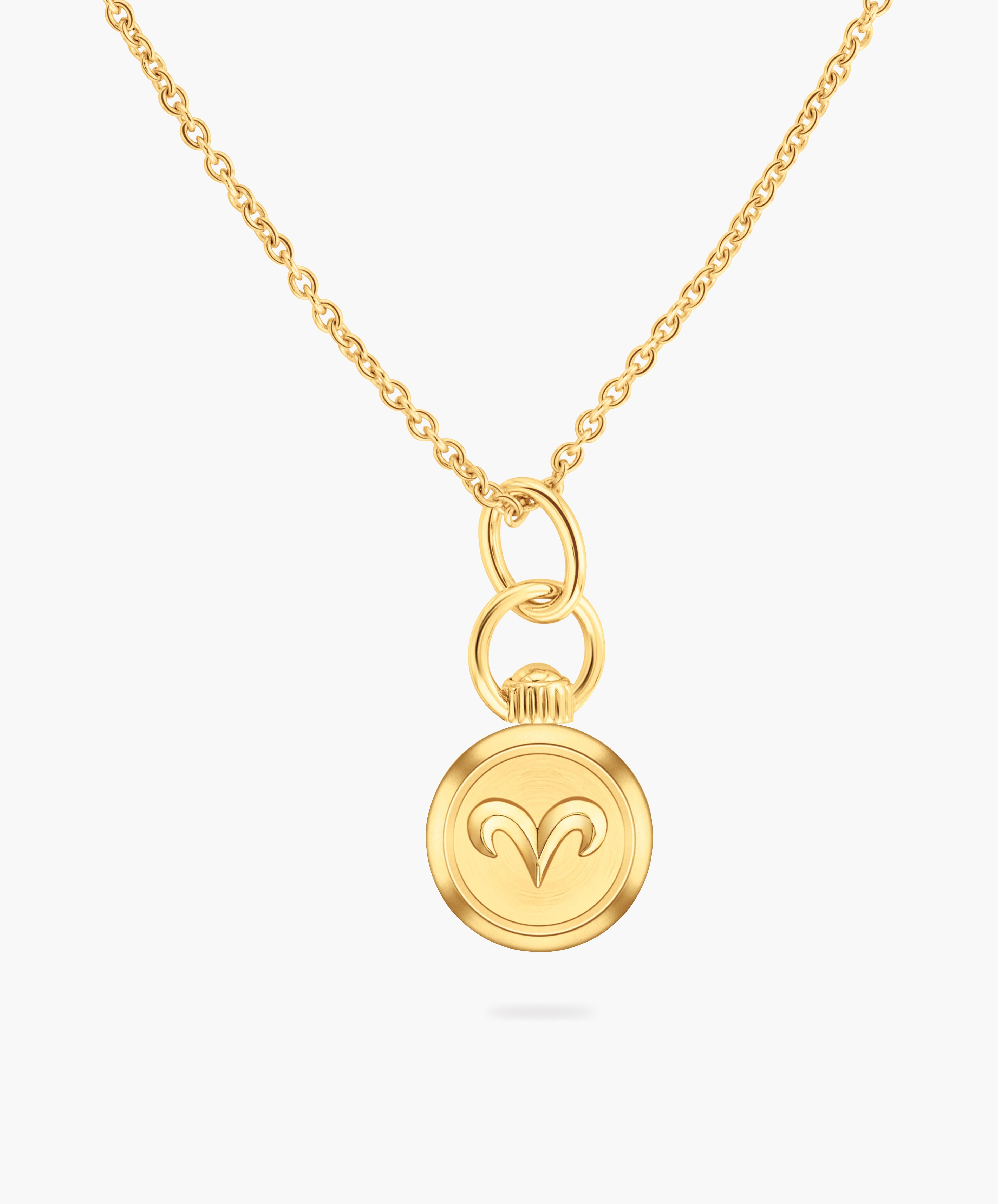 Movado Aries Zodiac Charm Necklace In Gold Aries