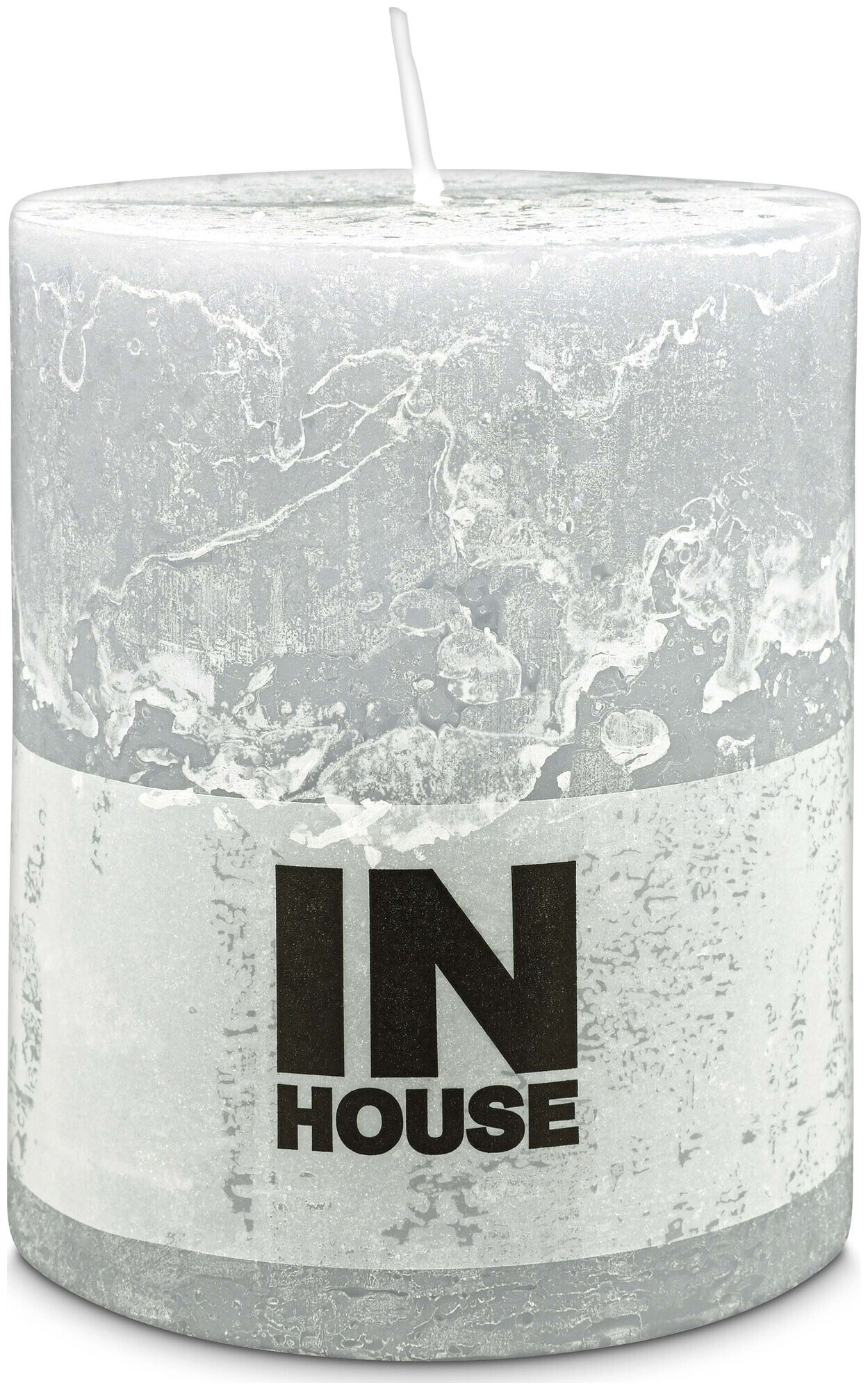 Image of Inhouse Zylinderkerze Rustic 100x120 Hellgrau