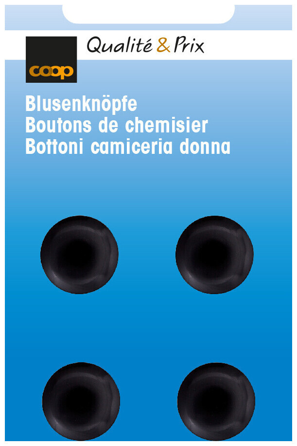 Image of Blusenknopf schwarz 14 mm 4 Stk.
