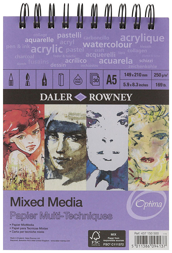 Image of Daler-Rowney Daler Rowney Block A5 250gr. mit Spirale 30 Blatt