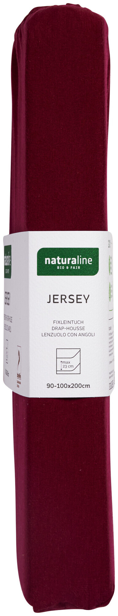 Image of Naturaline Textil Bio Fixl. Jersey 90x200 bordo