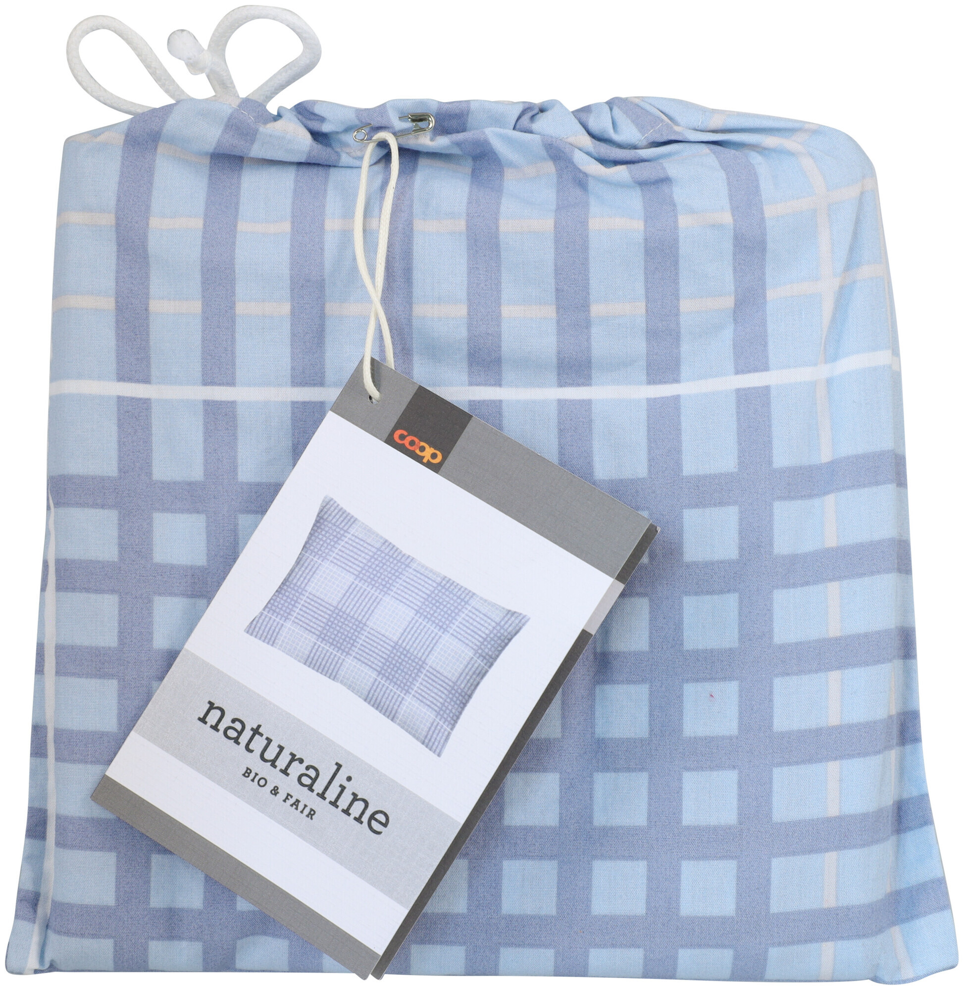 Image of Naturaline Textil Naturaline Kissenbezug Zoom Check blau 65x100 cm