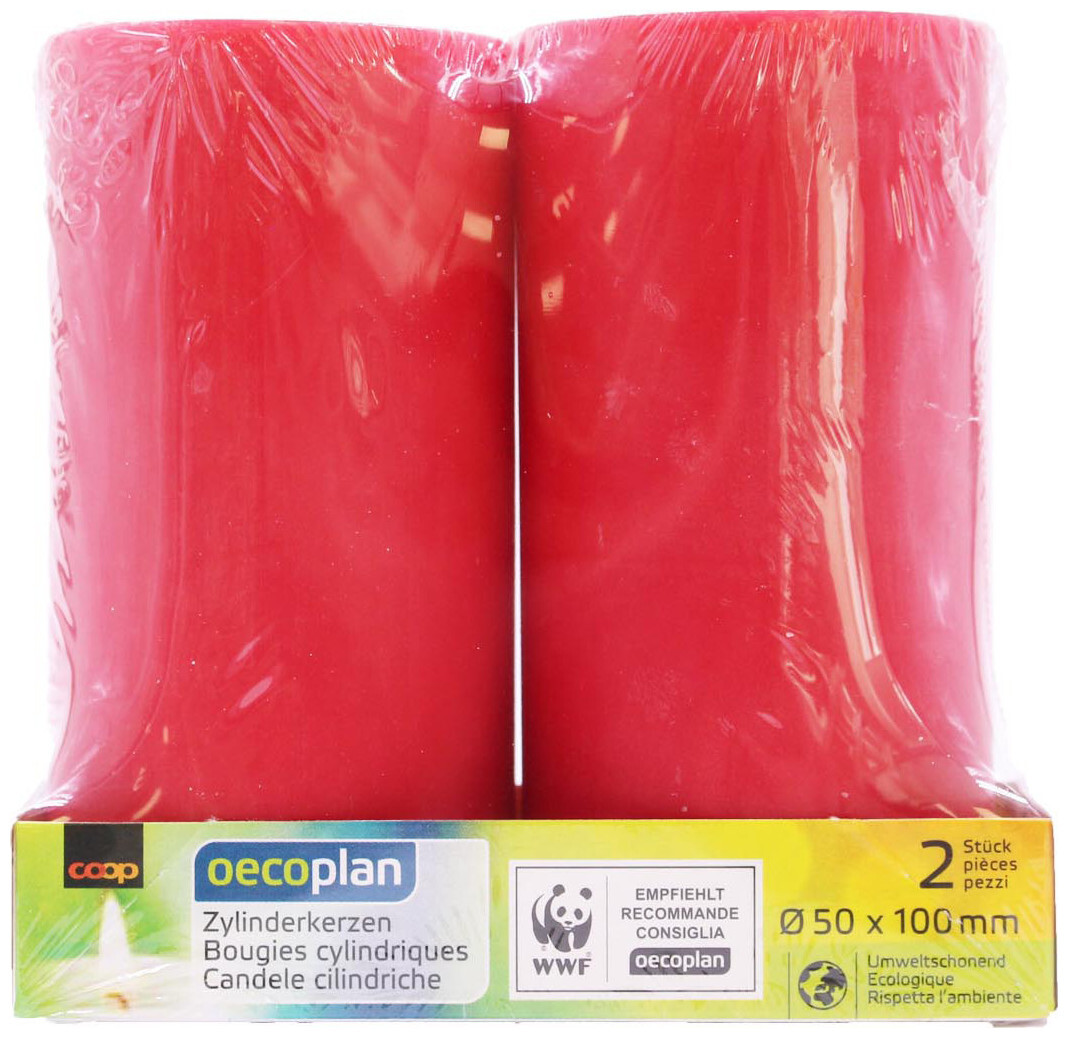 Image of Oecoplan Zylinderkerzen 50x100 2Stk. rot