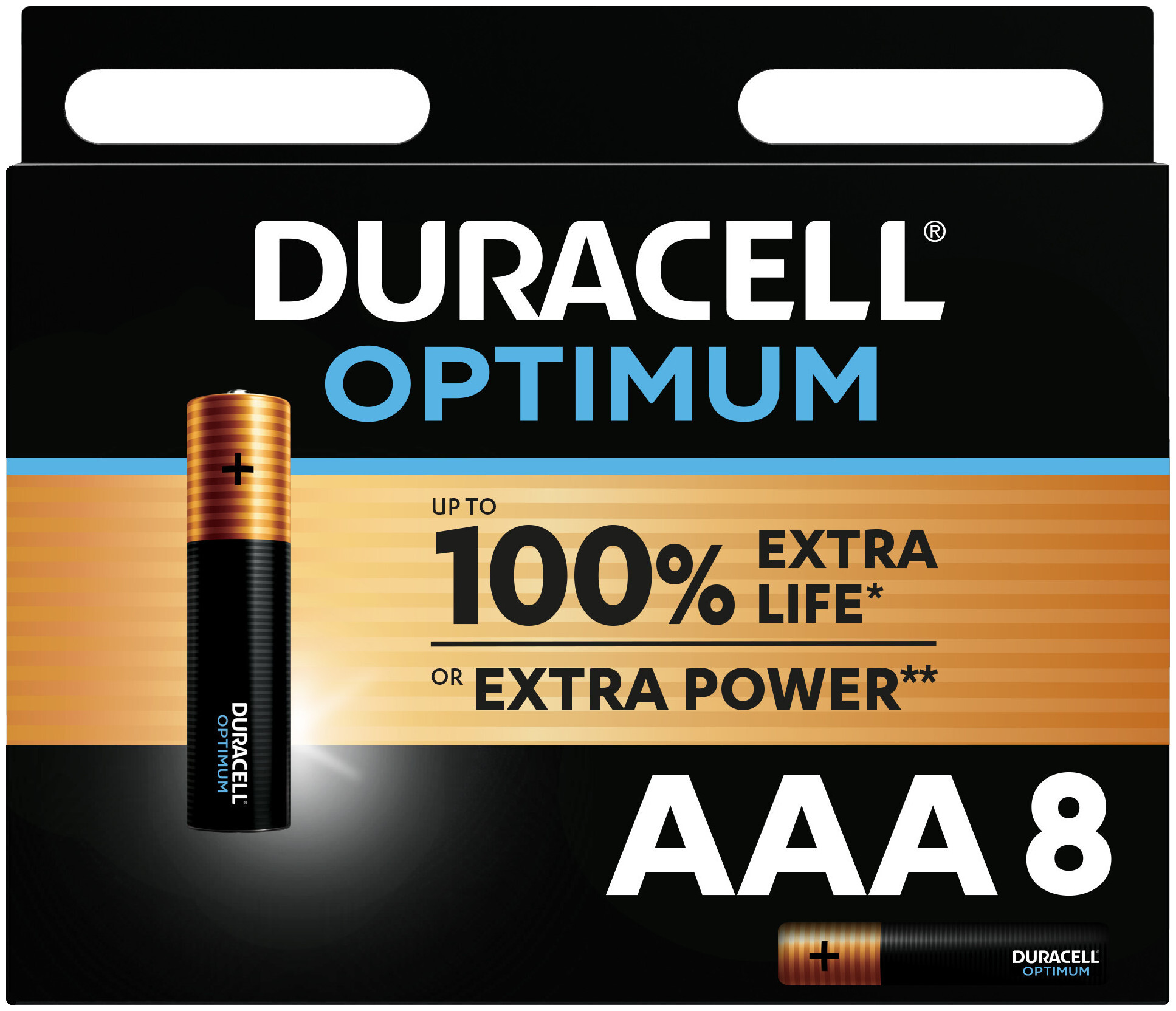 Image of Duracell Batterien Optimum Aaa/Lr03 8 Stück