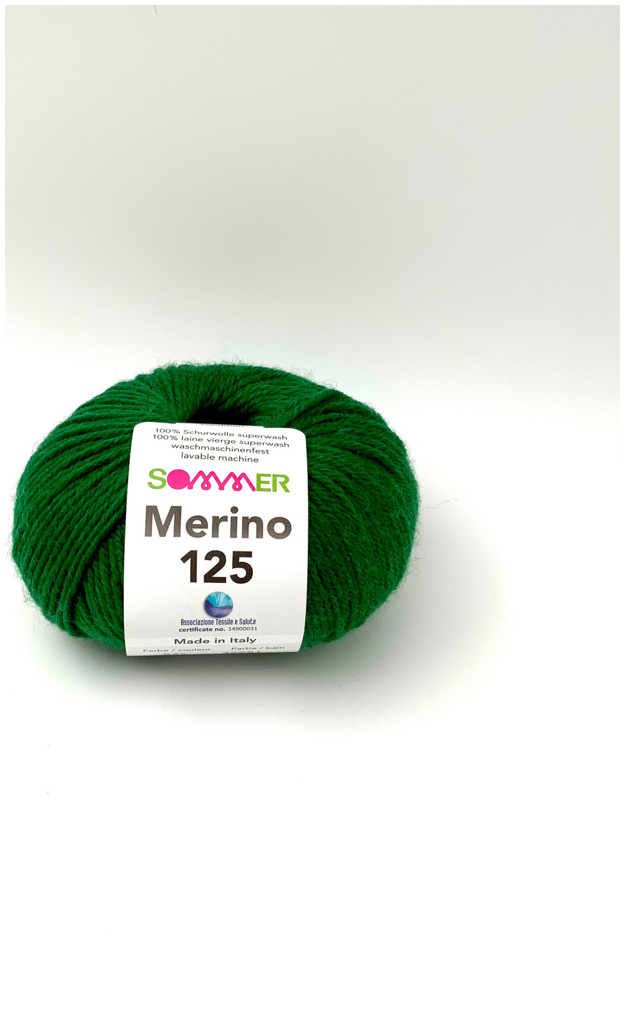 Image of Sommer Merino 125 244 Handstrickgarn 100% Merino Superwash grasgrün 50g