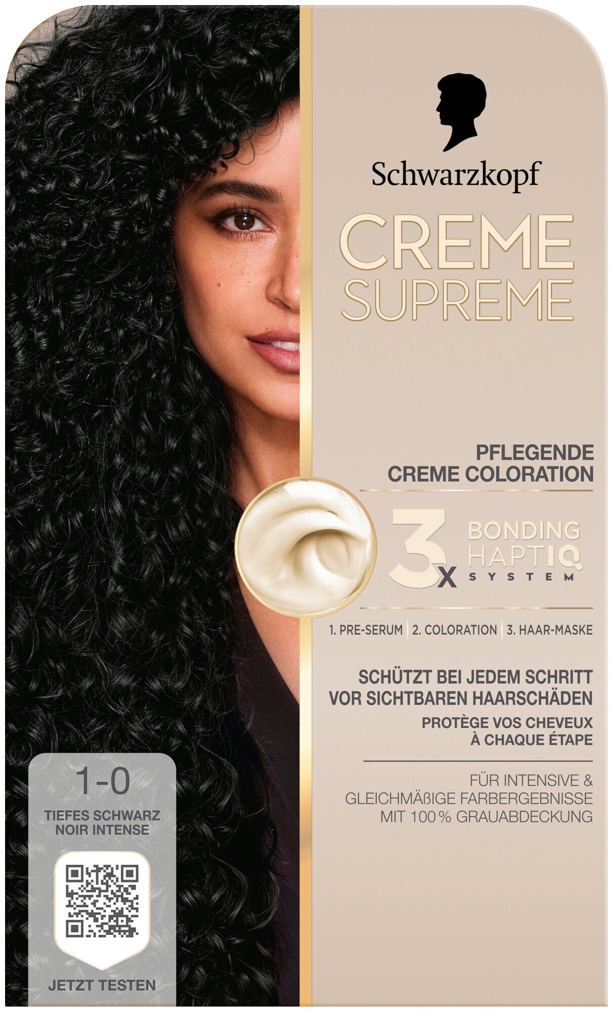 Schwarzkopf Creme Supreme Coloration 1-0 Tiefes Schwarz