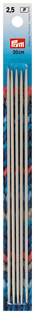 Image of Prym Strumpfstricknadeln, grau 2.50 mm, 20 cm, Karte 5 Stk., Aluminium
