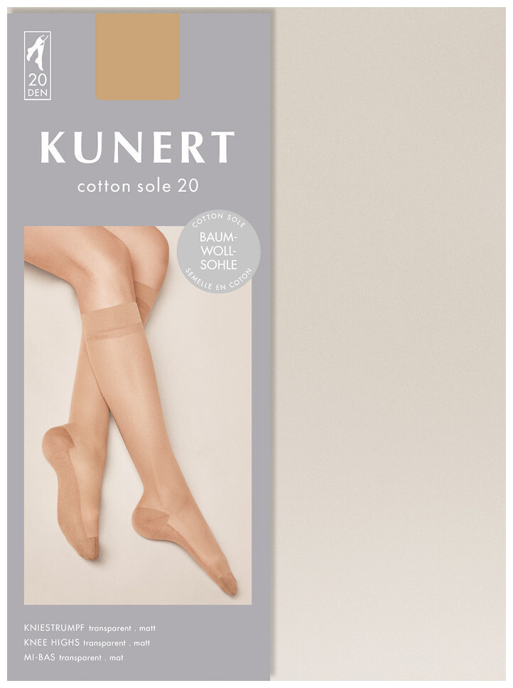 Image of Kunert Kniestrumpf Cotton Sole 20 Black 39/42