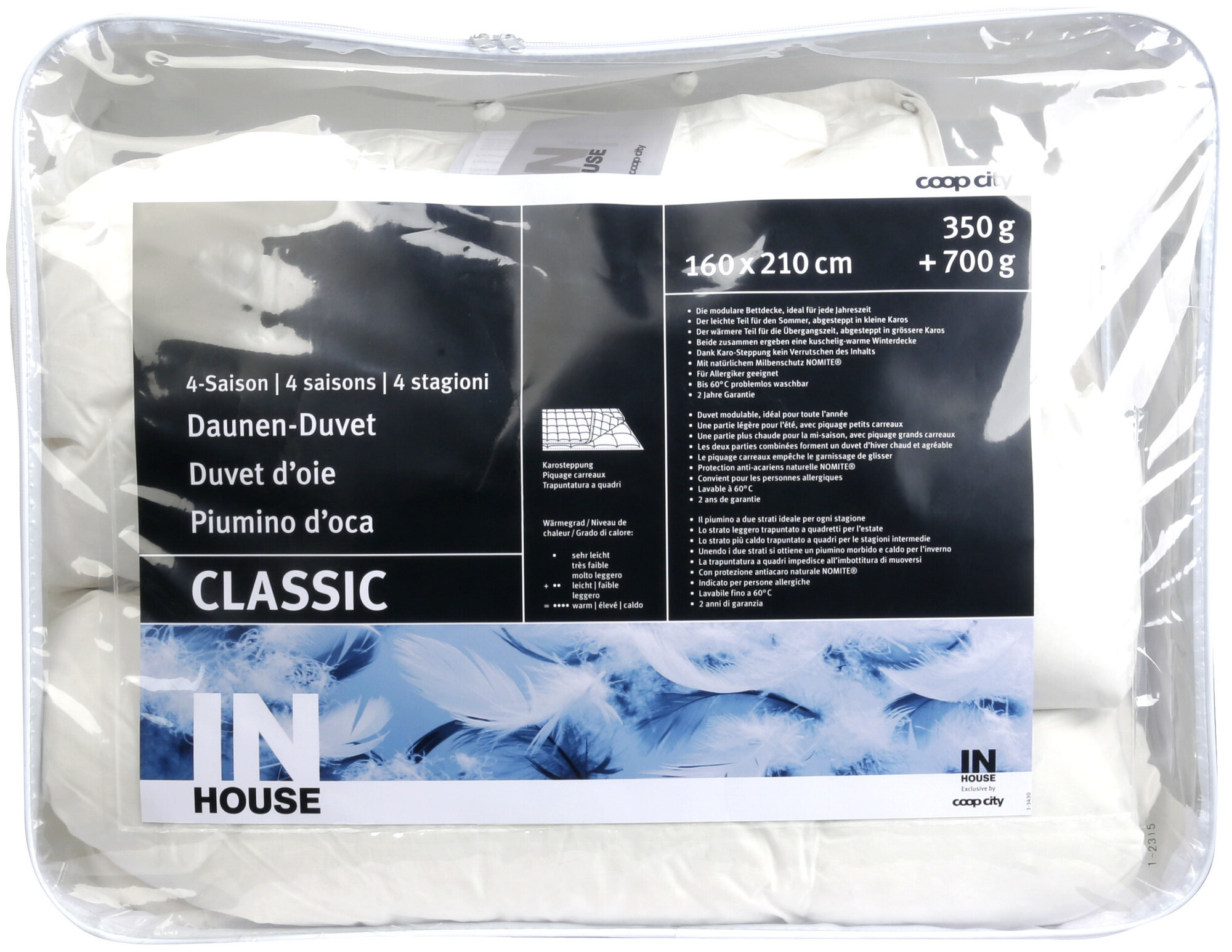 Image of Inhouse Duvet Classic 4-Saison 160x210cm