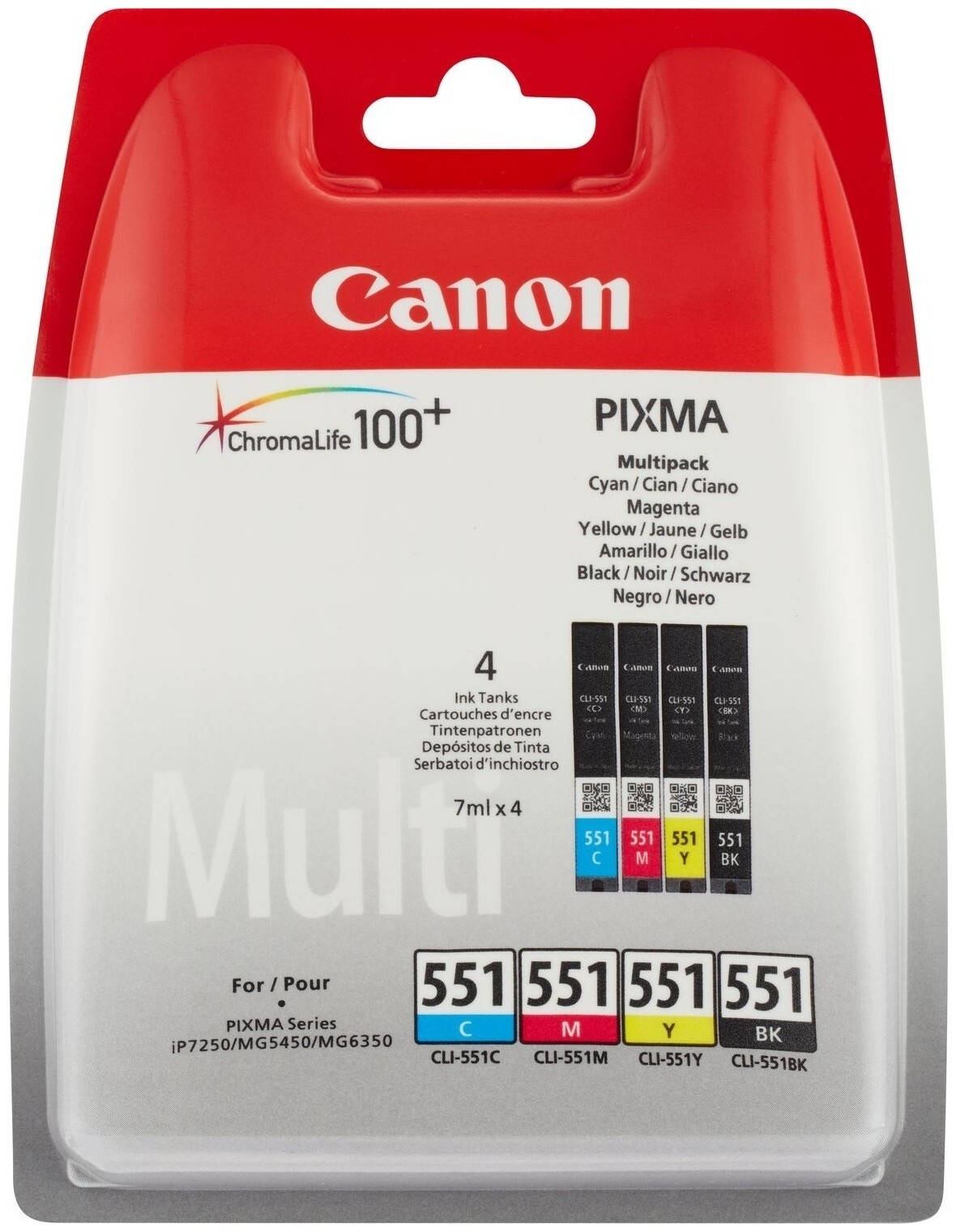 Image of Canon Tintenpatrone color Pixma Cli-551 Multipack