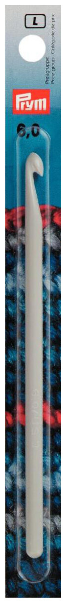 Image of Prym Häkelnadel ohne Griff, grau 6.00 mm, 14 cm, Karte, Kunststoff