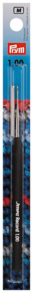 Image of Prym Häkelnadel mit Record Softgriff, silber 1.00 mm, Karte
