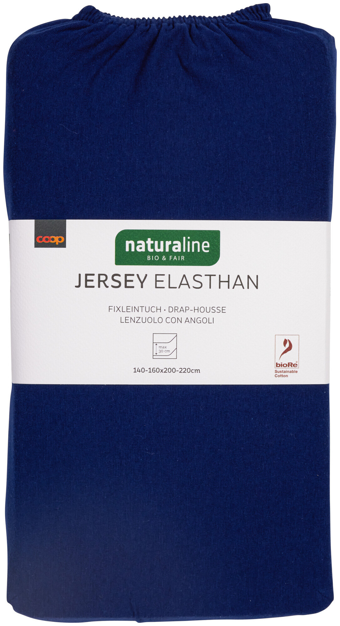 Image of Naturaline Textil Bio Fixl. Jersey EA 160x200 navy