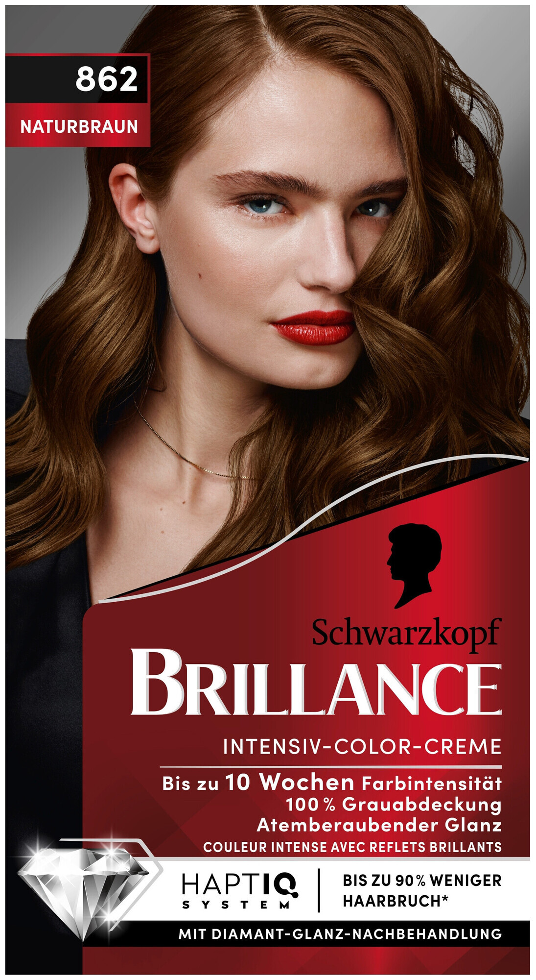 Image of Schwarzkopf Brillance Intensiv-Color-Creme 862 Naturbraun 160 ml