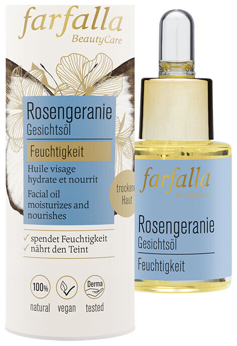 Image of farfalla Gesichtsöl Rosengeranie, Feuchtigkeit, 15ml