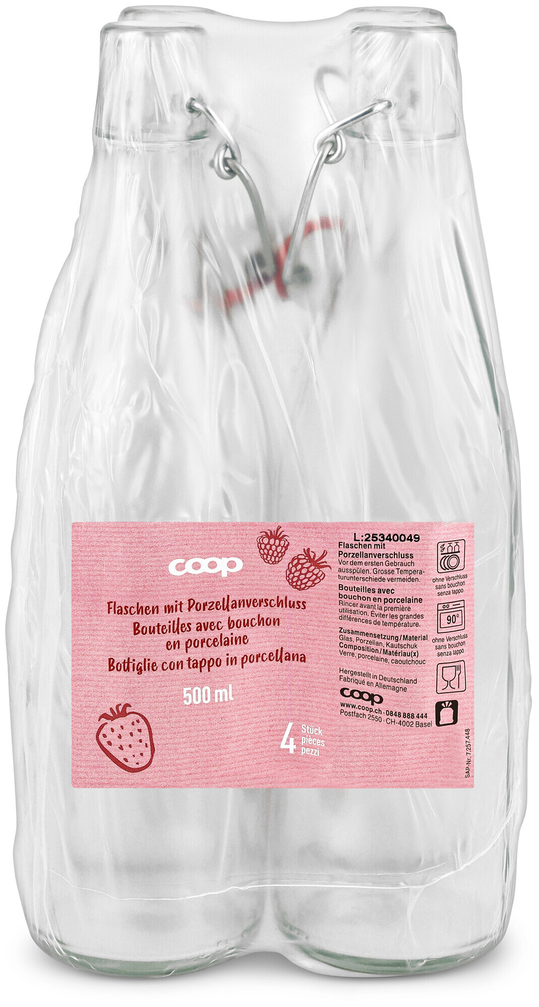 Image of Coop Flasche Porzellanverschluss 500ml 4 Stück