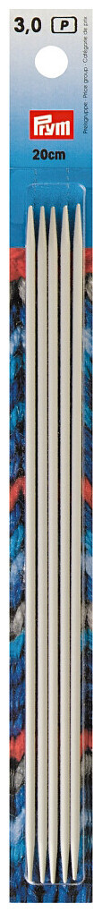 Image of Prym Strumpfstricknadeln, grau 3.00 mm, 20 cm, Karte 5 Stk., Aluminium
