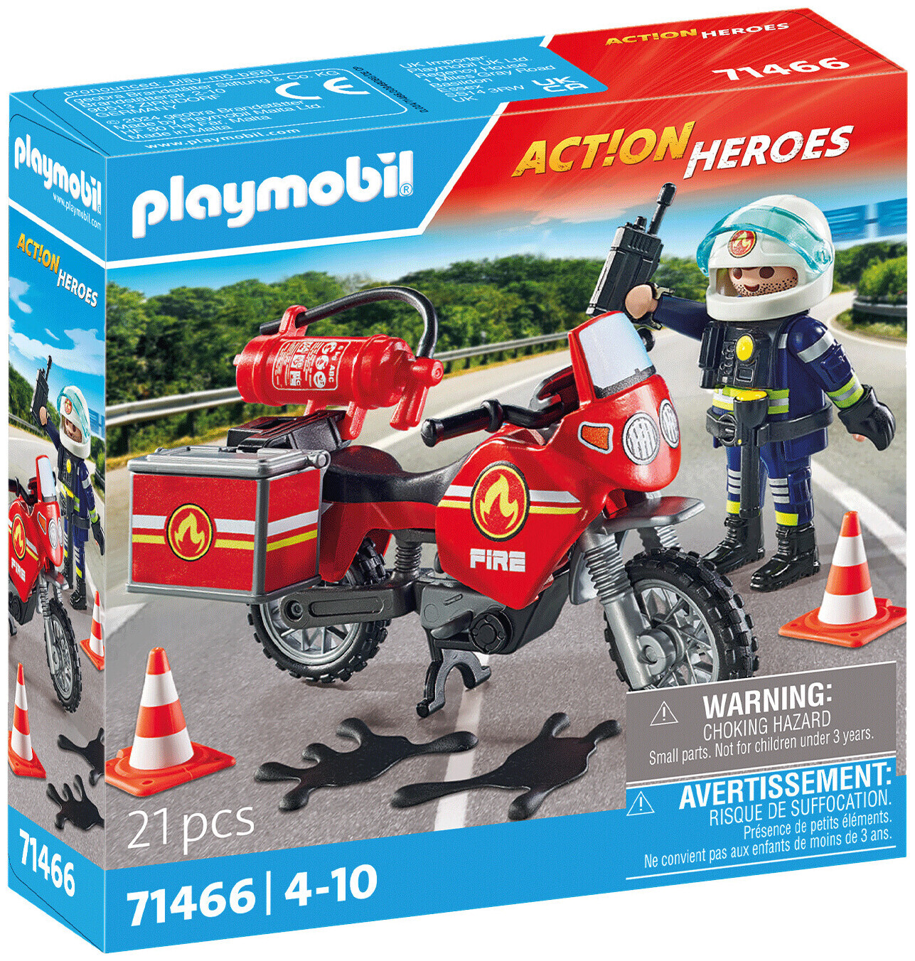 Playmobil Feuerwehrmotorrad am Unfallort 71466 4+