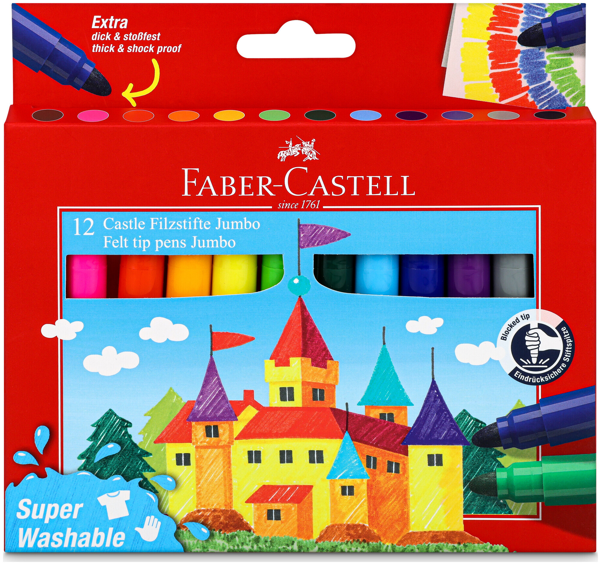 Faber Castell Feutres scolaires Château Jumbo 12pcs