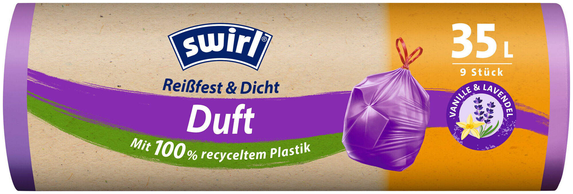 Image of Swirl Duftmüllbeutel Vanille & Lavendel 35L 9 Stück