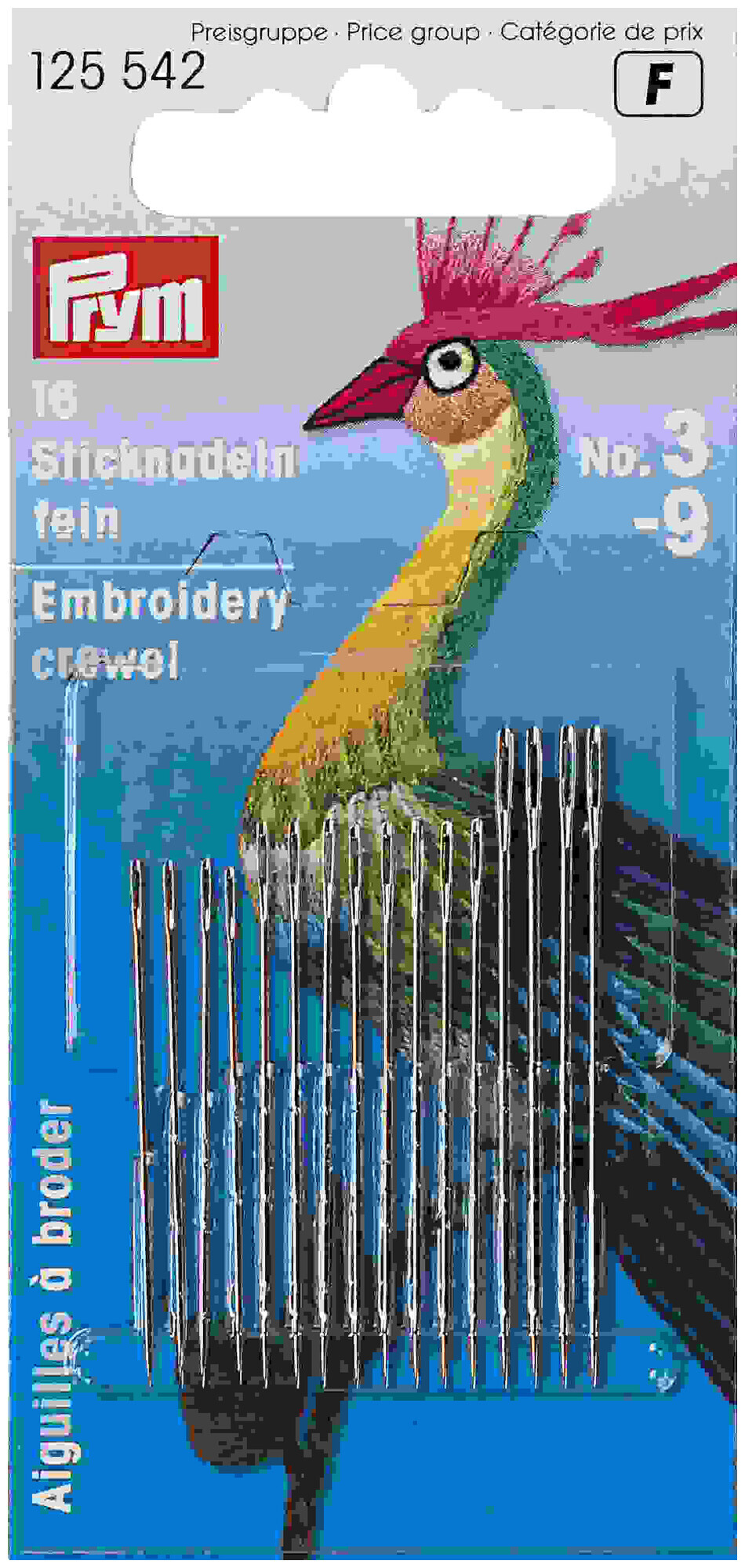 Image of Prym Crewelnadeln silber Nr. 3-9 16 Stück Stahl