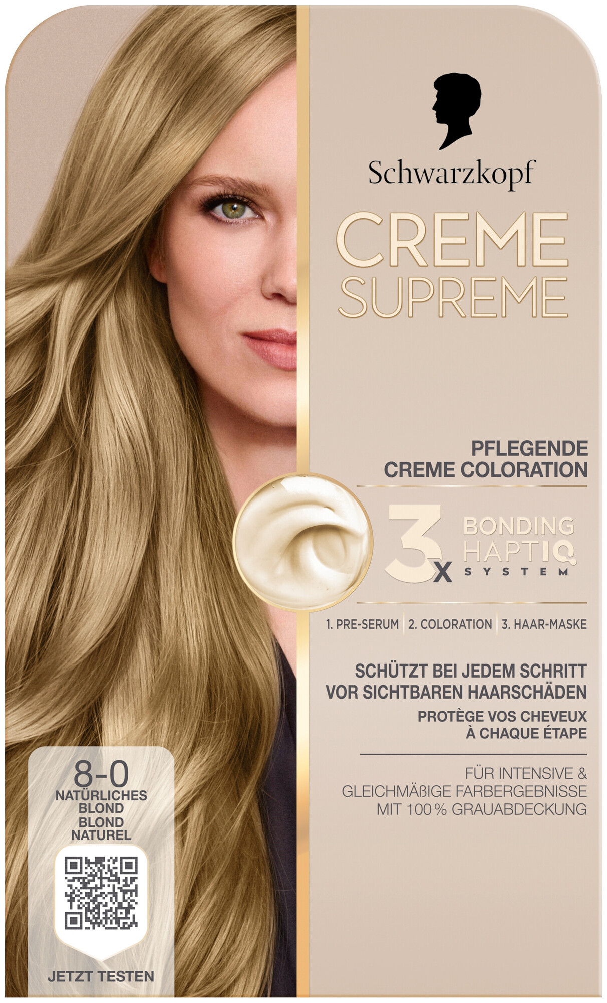 CREME SUPREME Schwarzkopf Crème Supreme Coloration 8–0 Blond Naturel