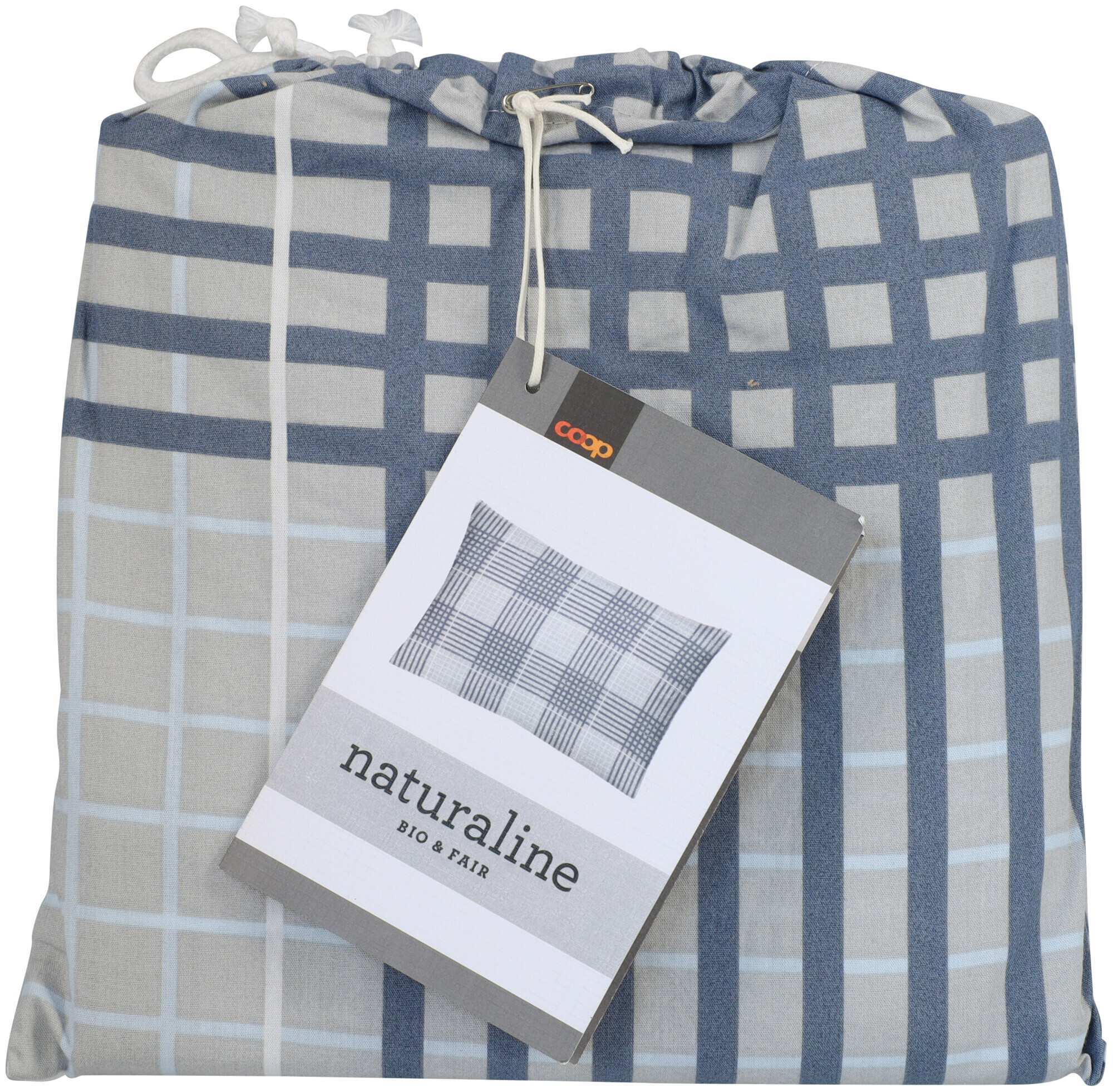 Image of Naturaline Textil Naturaline Kissenbezug Zoom Check grau 65x100 cm