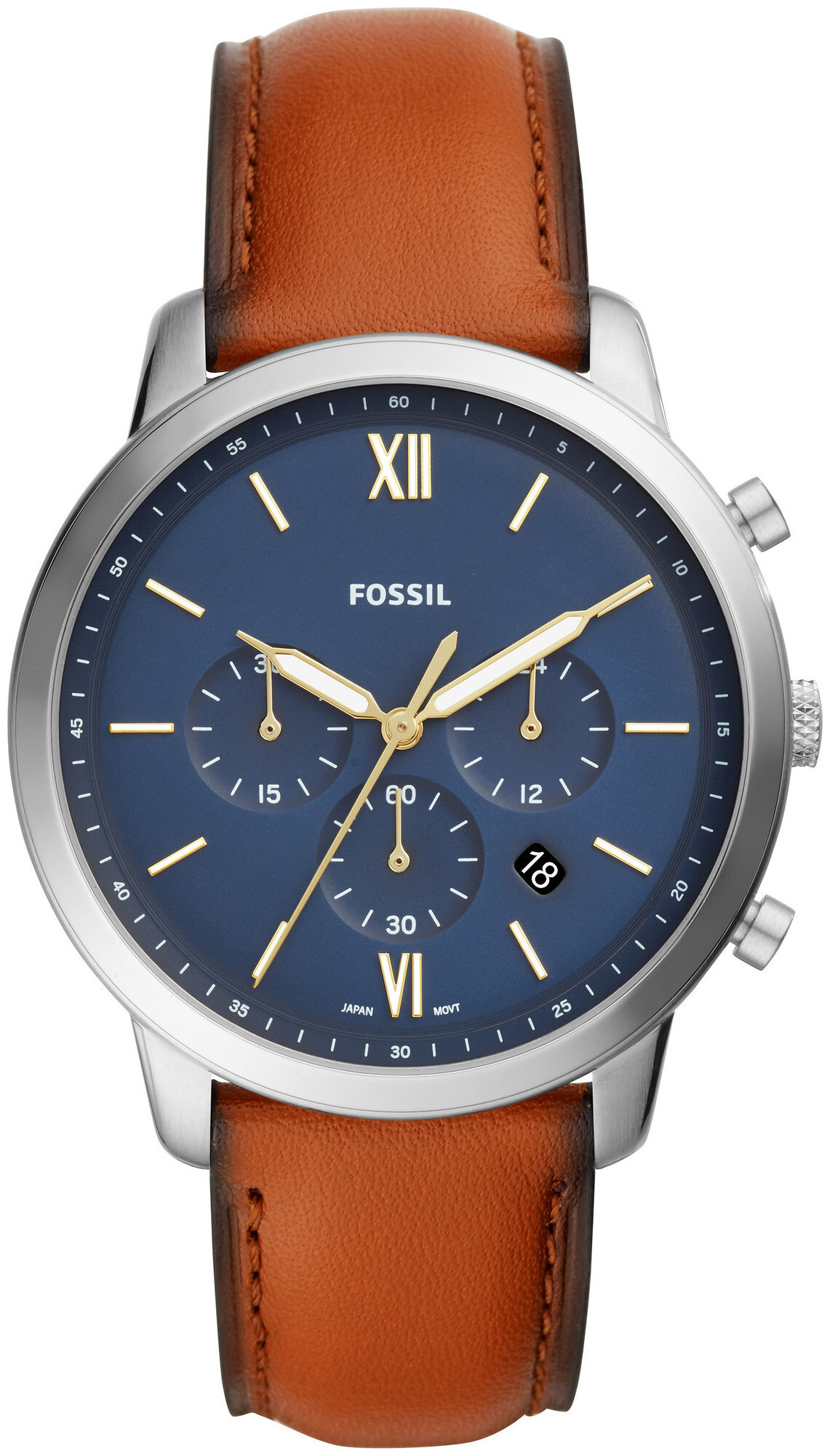 Fossil Herrenuhr Neutra Chronograph Leder Braun