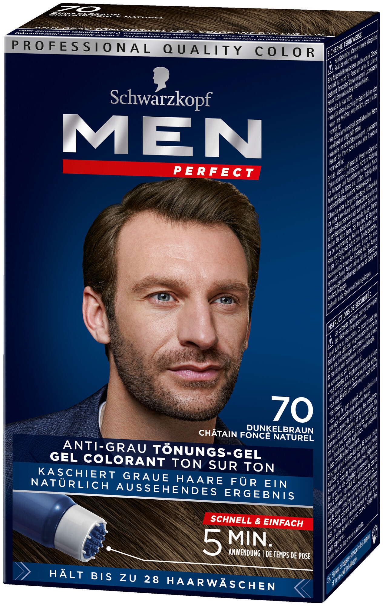 Schwarzkopf Men Perfect Anti-Grau Tönungs-Gel 70 Dunkelbraun 80 ml