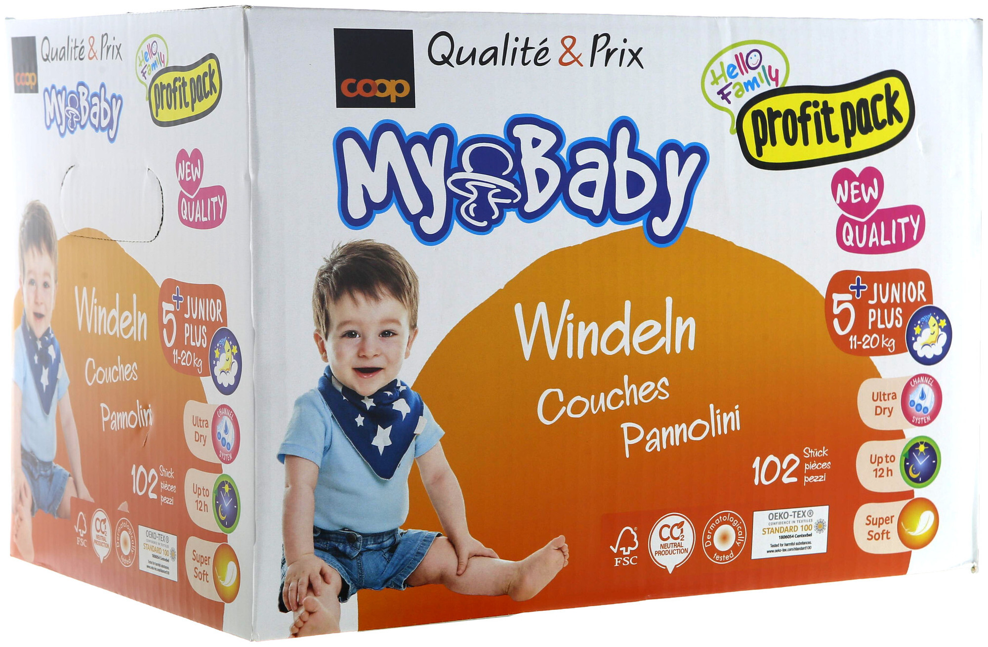 Image of My Baby Windeln Grösse 5+ Junior Plus Profit Pack, 12-17kg, 102 Stück