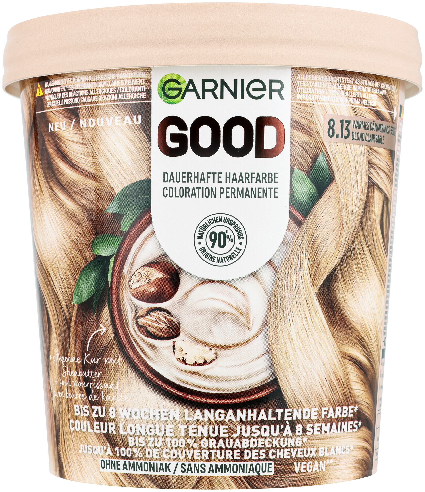 Image of Garnier Good Dauerhafte Haarfarbe 8.13 Warmes Dämmerungs-Beige, 1Stk