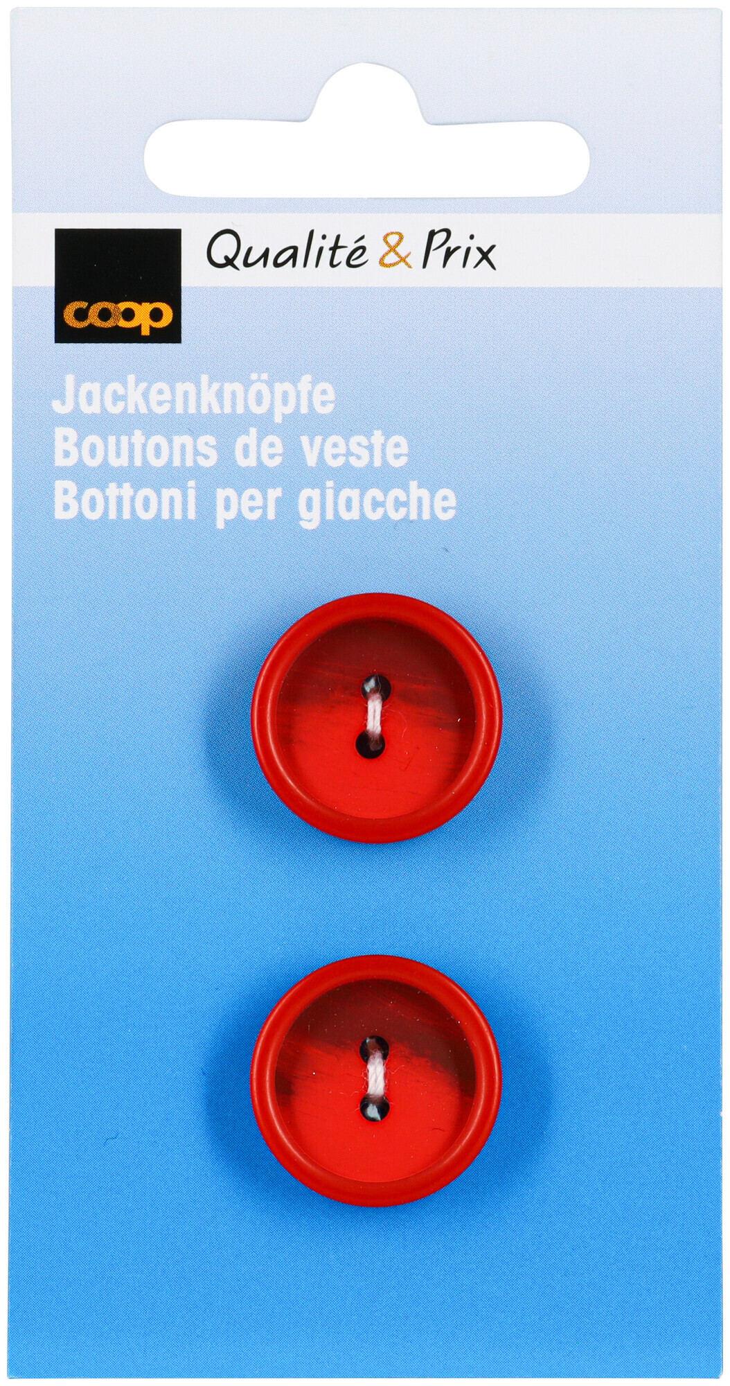 Image of Coop Jackenknopf 2-Loch rot 18 mm 2 Stk.