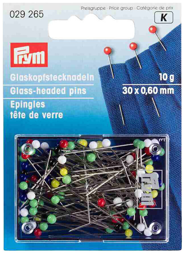 Image of Prym Glaskopfstecknadeln bunt 0.60 x 30 mm Dose auf 10 g