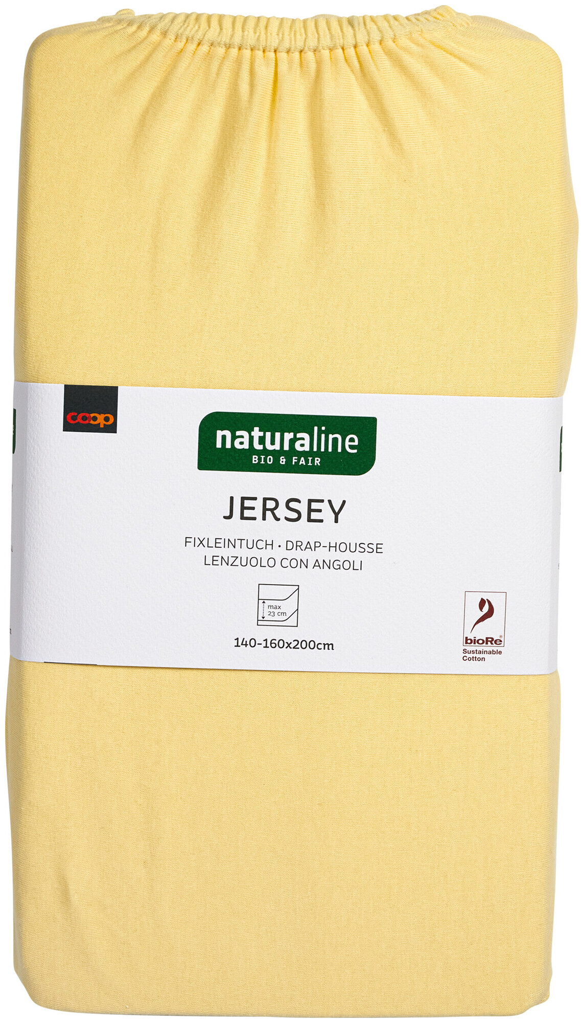 Image of Naturaline Textil Bio Fixl. Jersey 160x200 hellgelb
