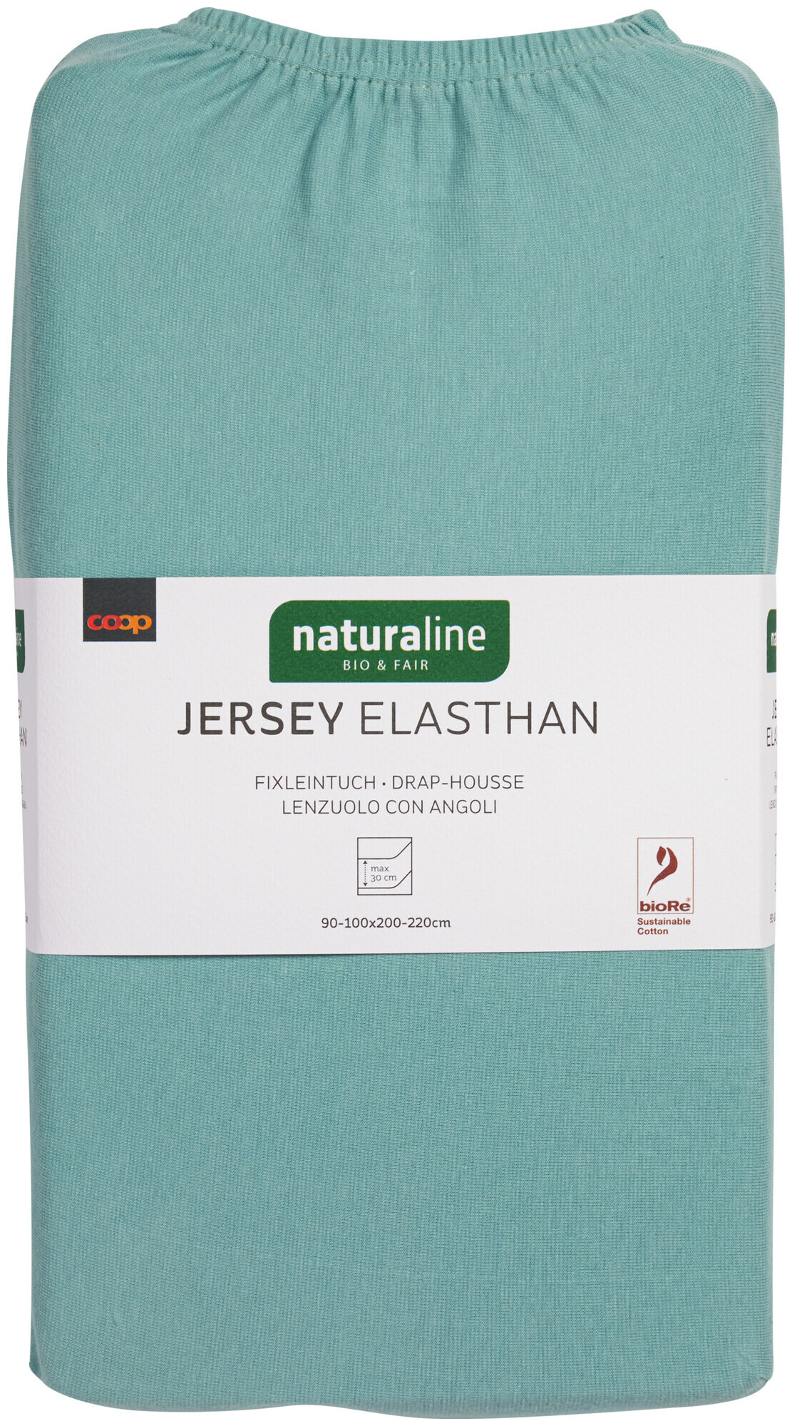 Image of Naturaline Textil Bio Fixl. Jersey EA 90x200 aqua