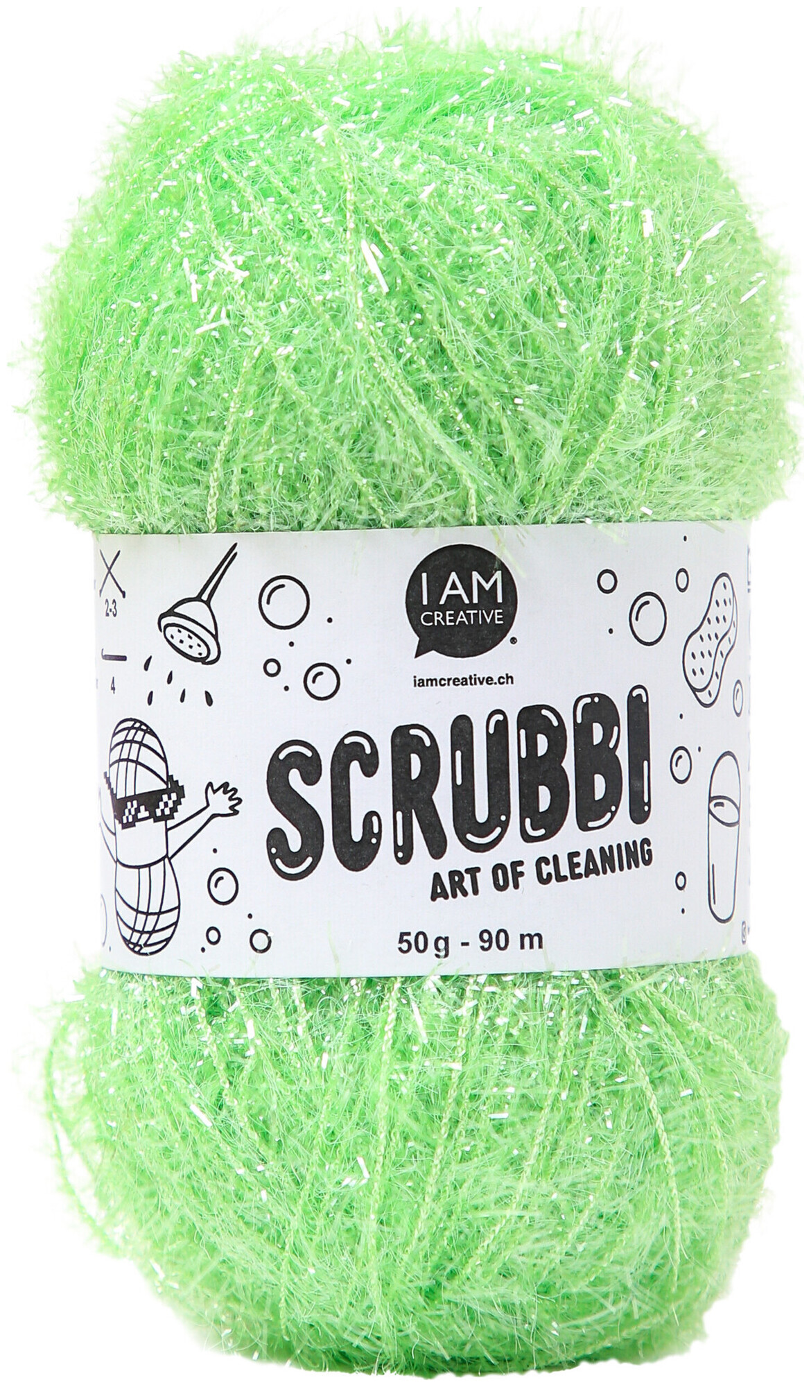 Image of I AM Creative Scrubbi Schwammgarn für Häkeln Stricken & Weben hellgrün 50 g 90 m