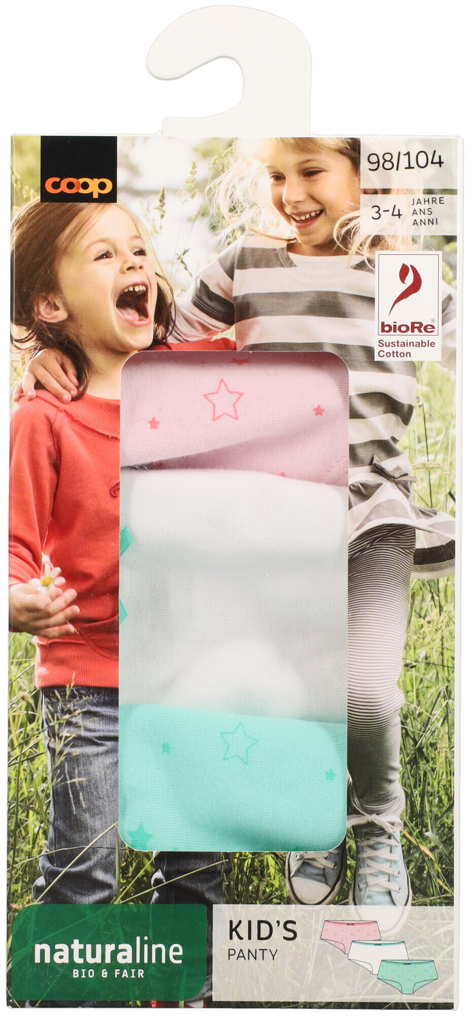 Image of Naturaline Textil Kids Panty Sterne rosa 122/128